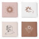 4'lü Renkli Zemin Üzerinde Onedraw Çizimli Modern Fermuarlı Sandalye Minderi Seti Realhomes