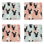 - RealHomes Fermuarlı Sandalye Minderi - Realhomes 4'lü Renkli Zemin Üzerinde Yaprak Desenli Modern Fermuarlı Sandalye Minderi Seti Realhomes