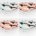 - RealHomes Fermuarlı Sandalye Minderi - Realhomes 4'lü Renkli Zemin Üzerinde Yaprak Desenli Modern Fermuarlı Sandalye Minderi Seti Realhomes