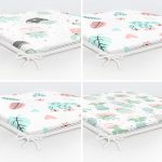 4'lü Beyaz Zemin Üzerinde Kaktüs Desenli Modern Fermuarlı Sandalye Minderi Seti Realhomes