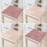 4'lü Renkli Zemin Yaprak Desenli Modern Fermuarlı Sandalye Minderi Seti Realhomes