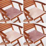 4'lü Renkli Zemin Yaprak Desenli Modern Fermuarlı Sandalye Minderi Seti Realhomes