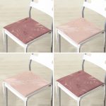 4'lü Renkli Zemin Yaprak Desenli Modern Fermuarlı Sandalye Minderi Seti Realhomes