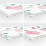 - RealHomes Fermuarlı Sandalye Minderi - Realhomes  4'lü Beyaz Zemin Üzerinde Ortanca Çiçeği Desenli Modern Fermuarlı Sandalye Minderi Seti Realhomes