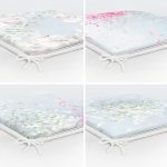 4'lü Renkli Zemin Üzerinde Yaprak Desenli Modern Fermuarlı Sandalye Minderi Seti Realhomes