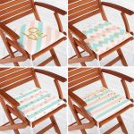 4'lü Renkli Zemin Üzerinde Gold Detaylı Geometrik Çizimli Modern Fermuarlı Sandalye Minderi Seti Realhomes