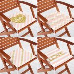 - RealHomes Fermuarlı Sandalye Minderi - Realhomes 4'lü Renkli Zemin Üzerinde Gold Detaylı Love Yazılı Modern Fermuarlı Sandalye Minderi Seti Realhomes