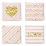 - RealHomes Fermuarlı Sandalye Minderi - Realhomes 4'lü Renkli Zemin Üzerinde Gold Detaylı Love Yazılı Modern Fermuarlı Sandalye Minderi Seti Realhomes