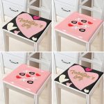 - RealHomes Fermuarlı Sandalye Minderi - Realhomes 4'lü Sevgililer Günü Konseptli Özel Tasarım Modern Kombin Fermuarlı Sandalye Minderi Seti Realhomes