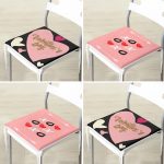 - RealHomes Fermuarlı Sandalye Minderi - Realhomes 4'lü Sevgililer Günü Konseptli Özel Tasarım Modern Kombin Fermuarlı Sandalye Minderi Seti Realhomes