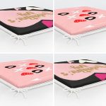 - RealHomes Fermuarlı Sandalye Minderi - Realhomes 4'lü Sevgililer Günü Konseptli Özel Tasarım Modern Kombin Fermuarlı Sandalye Minderi Seti Realhomes