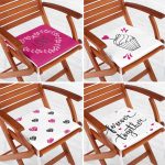 - RealHomes Fermuarlı Sandalye Minderi - Realhomes 4'lü Sevgililer Günü Konseptli Özel Tasarım Modern Kombin Fermuarlı Sandalye Minderi Seti Realhomes