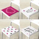 - RealHomes Fermuarlı Sandalye Minderi - Realhomes 4'lü Sevgililer Günü Konseptli Özel Tasarım Modern Kombin Fermuarlı Sandalye Minderi Seti Realhomes