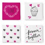 - RealHomes Fermuarlı Sandalye Minderi - Realhomes 4'lü Sevgililer Günü Konseptli Özel Tasarım Modern Kombin Fermuarlı Sandalye Minderi Seti Realhomes