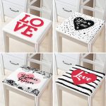 - RealHomes Fermuarlı Sandalye Minderi - Realhomes 4'lü Sevgililer Günü Konseptli Özel Tasarım Modern Kombin Fermuarlı Sandalye Minderi Seti Realhomes