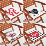 - RealHomes Fermuarlı Sandalye Minderi - Realhomes 4'lü Sevgililer Günü Konseptli Özel Tasarım Modern Kombin Fermuarlı Sandalye Minderi Seti Realhomes