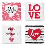 - RealHomes Fermuarlı Sandalye Minderi - Realhomes 4'lü Sevgililer Günü Konseptli Özel Tasarım Modern Kombin Fermuarlı Sandalye Minderi Seti Realhomes