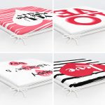 - RealHomes Fermuarlı Sandalye Minderi - Realhomes 4'lü Sevgililer Günü Konseptli Özel Tasarım Modern Kombin Fermuarlı Sandalye Minderi Seti Realhomes