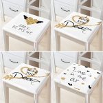 4'lü Sevgililer Günü Konseptli Özel Tasarım Modern Kombin Fermuarlı Sandalye Minderi Seti Realhomes