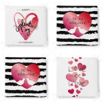 4'lü Sevgililer Günü Konseptli Özel Tasarım Modern Kombin Fermuarlı Sandalye Minderi Seti Realhomes