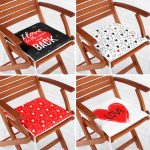 - RealHomes Fermuarlı Sandalye Minderi - Realhomes 4'lü Sevgililer Günü Konseptli Özel Tasarım Modern Kombin Fermuarlı Sandalye Minderi Seti Realhomes