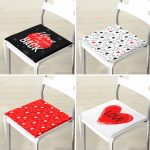 - RealHomes Fermuarlı Sandalye Minderi - Realhomes 4'lü Sevgililer Günü Konseptli Özel Tasarım Modern Kombin Fermuarlı Sandalye Minderi Seti Realhomes