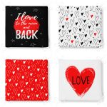 - RealHomes Fermuarlı Sandalye Minderi - Realhomes 4'lü Sevgililer Günü Konseptli Özel Tasarım Modern Kombin Fermuarlı Sandalye Minderi Seti Realhomes