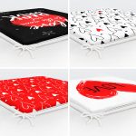 - RealHomes Fermuarlı Sandalye Minderi - Realhomes 4'lü Sevgililer Günü Konseptli Özel Tasarım Modern Kombin Fermuarlı Sandalye Minderi Seti Realhomes