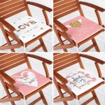 4'lü Sevgililer Günü Konseptli Özel Tasarım Modern Kombin Fermuarlı Sandalye Minderi Seti Realhomes