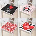 4'lü Sevgililer Günü Konseptli Özel Tasarım Modern Kombin Fermuarlı Sandalye Minderi Seti Realhomes