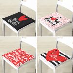 4'lü Sevgililer Günü Konseptli Özel Tasarım Modern Kombin Fermuarlı Sandalye Minderi Seti Realhomes