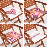 - RealHomes Fermuarlı Sandalye Minderi - Realhomes 4'lü Sevgililer Günü Konseptli Özel Tasarım Modern Kombin Fermuarlı Sandalye Minderi Seti Realhomes