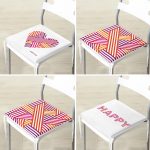 - RealHomes Fermuarlı Sandalye Minderi - Realhomes 4'lü Sevgililer Günü Konseptli Özel Tasarım Modern Kombin Fermuarlı Sandalye Minderi Seti Realhomes