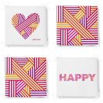 - RealHomes Fermuarlı Sandalye Minderi - Realhomes 4'lü Sevgililer Günü Konseptli Özel Tasarım Modern Kombin Fermuarlı Sandalye Minderi Seti Realhomes