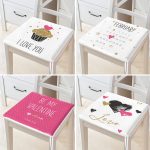 4'lü Sevgililer Günü Konseptli Özel Tasarım Modern Kombin Fermuarlı Sandalye Minderi Seti Realhomes