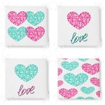 - RealHomes Fermuarlı Sandalye Minderi - Realhomes  4'lü Sevgililer Günü Konseptli Özel Tasarım Modern Kombin Fermuarlı Sandalye Minderi Seti Realhomes