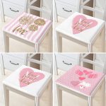 - RealHomes Fermuarlı Sandalye Minderi - Realhomes  4'lü Sevgililer Günü Konseptli Özel Tasarım Modern Kombin Fermuarlı Sandalye Minderi Seti Realhomes