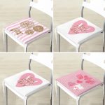 - RealHomes Fermuarlı Sandalye Minderi - Realhomes  4'lü Sevgililer Günü Konseptli Özel Tasarım Modern Kombin Fermuarlı Sandalye Minderi Seti Realhomes