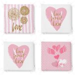 - RealHomes Fermuarlı Sandalye Minderi - Realhomes  4'lü Sevgililer Günü Konseptli Özel Tasarım Modern Kombin Fermuarlı Sandalye Minderi Seti Realhomes