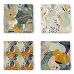 - RealHomes Fermuarlı Sandalye Minderi - Realhomes  4'lü Soyut Çizimler Motifli Dijital Baskılı Dekoratif Fermuarlı Sandalye Minderi Seti Realhomes