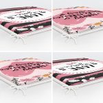 4'lü Sevgililer Günü Konseptli Özel Tasarım Modern Kombin Fermuarlı Sandalye Minderi Seti Realhomes