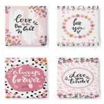 - RealHomes Fermuarlı Sandalye Minderi - Realhomes  4'lü Sevgililer Günü Konseptli Özel Tasarım Modern Kombin Fermuarlı Sandalye Minderi Seti Realhomes