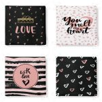 - RealHomes Fermuarlı Sandalye Minderi - Realhomes  4'lü Sevgililer Günü Konseptli Özel Tasarım Modern Kombin Fermuarlı Sandalye Minderi Seti Realhomes