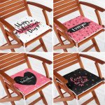 4'lü Sevgililer Günü Konseptli Özel Tasarım Modern Kombin Fermuarlı Sandalye Minderi Seti Realhomes