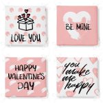 4'lü Sevgililer Günü Konseptli Özel Tasarım Modern Kombin Fermuarlı Sandalye Minderi Seti Realhomes