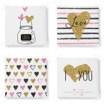 4'lü Sevgililer Günü Konseptli Özel Tasarım Modern Kombin Fermuarlı Sandalye Minderi Seti Realhomes