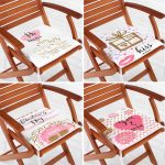 4'lü Sevgililer Günü Konseptli Özel Tasarım Modern Kombin Fermuarlı Sandalye Minderi Seti Realhomes