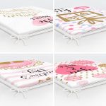 4'lü Sevgililer Günü Konseptli Özel Tasarım Modern Kombin Fermuarlı Sandalye Minderi Seti Realhomes