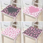 4'lü Sevgililer Günü Konseptli Özel Tasarım Modern Kombin Fermuarlı Sandalye Minderi Seti Realhomes