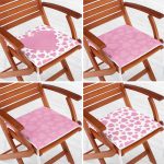 4'lü Sevgililer Günü Konseptli Özel Tasarım Modern Kombin Fermuarlı Sandalye Minderi Seti Realhomes